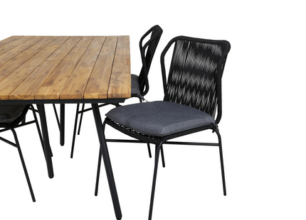 Venture Home Chan, Julian Matgrupp Utomhus Med 4st Matstolar Svart