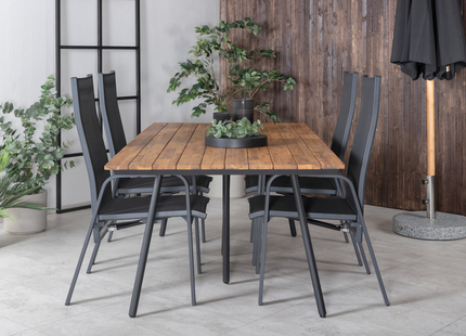 Venture Home Chan & Copacabana Matgrupp Med 4st Matstolar Svart/Natur