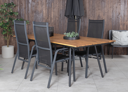 Venture Home Chan & Copacabana Matgrupp Med 4st Matstolar Svart/Natur