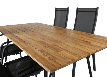 Venture Home Chan & Copacabana Matgrupp Med 4st Matstolar Svart/Natur