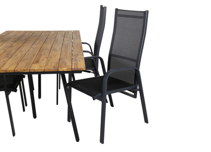 Venture Home Chan & Copacabana Matgrupp Med 4st Matstolar Svart/Natur