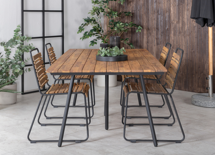 Venture Home Chan, Bois Matgrupp Utomhus Med 4st Matstolar Natur