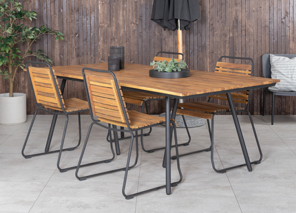 Venture Home Chan, Bois Matgrupp Utomhus Med 4st Matstolar Natur