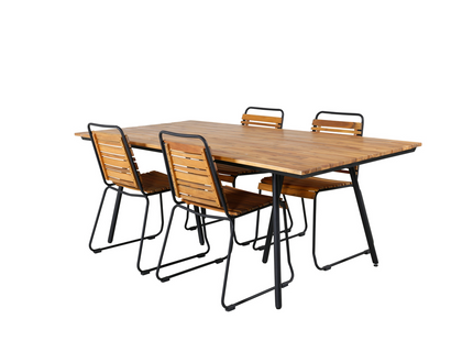 Venture Home Chan, Bois Matgrupp Utomhus Med 4st Matstolar Natur