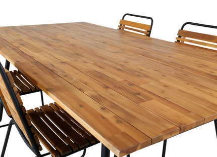 Venture Home Chan, Bois Matgrupp Utomhus Med 4st Matstolar Natur