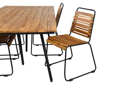 Venture Home Chan, Bois Matgrupp Utomhus Med 4st Matstolar Natur