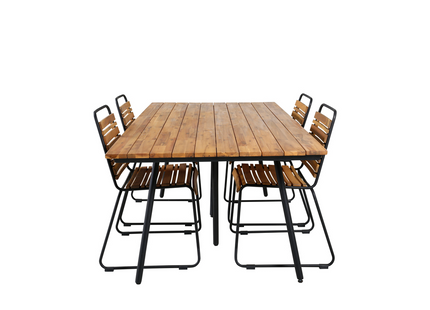 Venture Home Chan, Bois Matgrupp Utomhus Med 4st Matstolar Natur