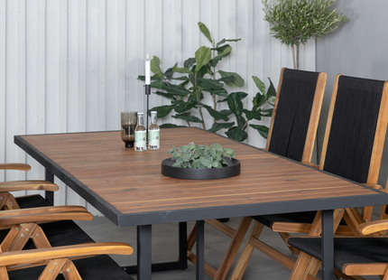 Venture Home Little John & Khung Matgrupp Utomhus Med 6st Matstolar Svart/Natur