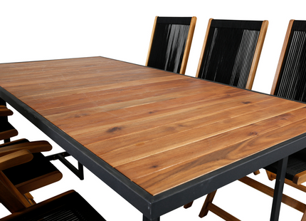 Venture Home Little John & Khung Matgrupp Utomhus Med 6st Matstolar Svart/Natur