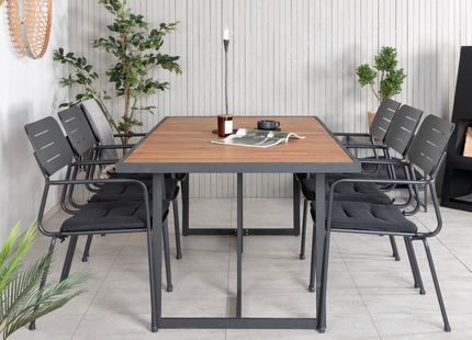 Venture Home Nicke & Khung Matgrupp Med 6st Matstolar Svart/Natur