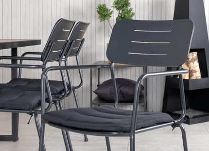 Venture Home Nicke & Khung Matgrupp Med 6st Matstolar Svart/Natur