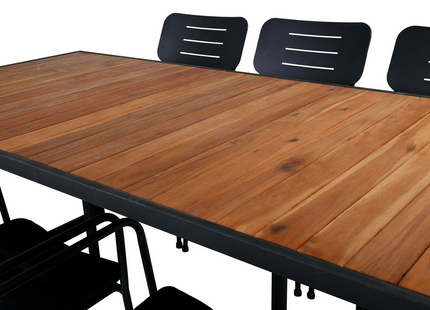 Venture Home Nicke & Khung Matgrupp Med 6st Matstolar Svart/Natur