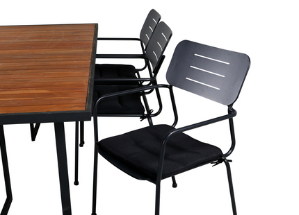 Venture Home Nicke & Khung Matgrupp Med 6st Matstolar Svart/Natur