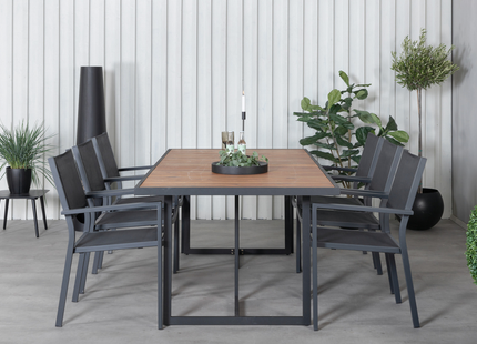 Venture Home Khung, Copacabana Matgrupp Utomhus Med 6st Matstolar Svart