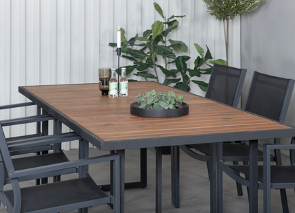 Venture Home Khung, Copacabana Matgrupp Utomhus Med 6st Matstolar Svart