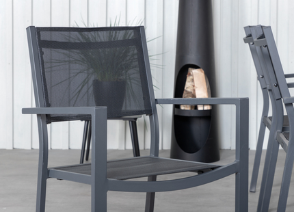 Venture Home Khung, Copacabana Matgrupp Utomhus Med 6st Matstolar Svart