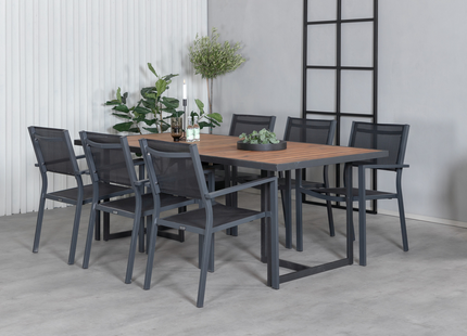 Venture Home Khung, Copacabana Matgrupp Utomhus Med 6st Matstolar Svart