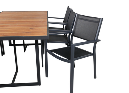 Venture Home Khung, Copacabana Matgrupp Utomhus Med 6st Matstolar Svart
