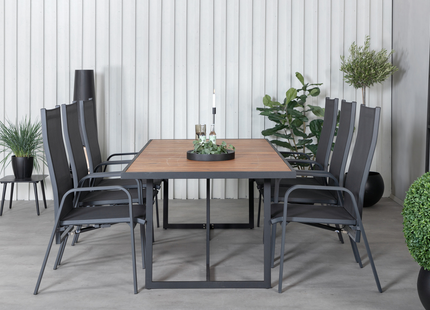 Venture Home Khung, Copacabana Matgrupp Utomhus Med 6st Matstolar Svart