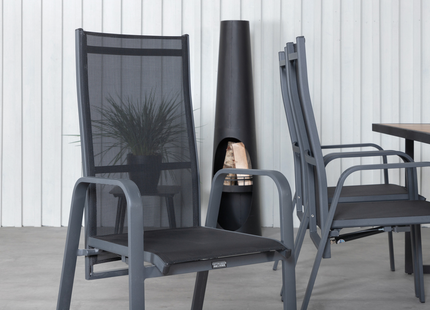 Venture Home Khung, Copacabana Matgrupp Utomhus Med 6st Matstolar Svart