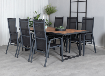 Venture Home Khung, Copacabana Matgrupp Utomhus Med 6st Matstolar Svart