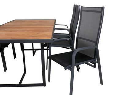 Venture Home Khung, Copacabana Matgrupp Utomhus Med 6st Matstolar Svart