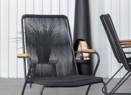 Venture Home Khung, Bois Matgrupp Utomhus Med 6st Matstolar Svart