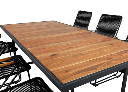 Venture Home Khung, Bois Matgrupp Utomhus Med 6st Matstolar Svart
