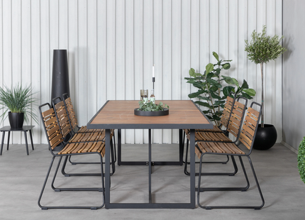 Venture Home Khung, Bois Matgrupp Utomhus Med 6st Matstolar Natur