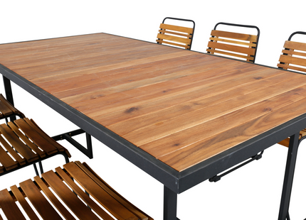 Venture Home Khung, Bois Matgrupp Utomhus Med 6st Matstolar Natur