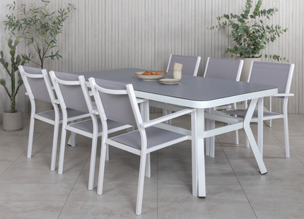 Venture Home Virya & Copacabana Matgrupp Utomhus Med 6st Matstolar Vit