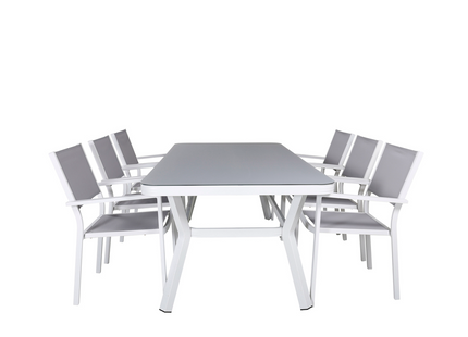 Venture Home Virya & Copacabana Matgrupp Utomhus Med 6st Matstolar Vit