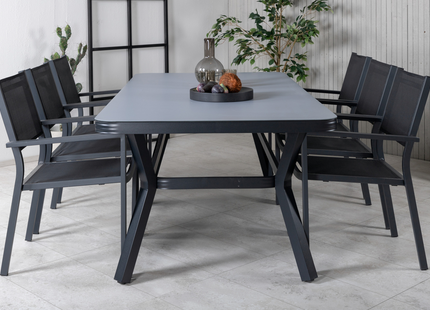 Venture Home Virya & Copacabana Matgrupp Utomhus Med 6st Matstolar Svart