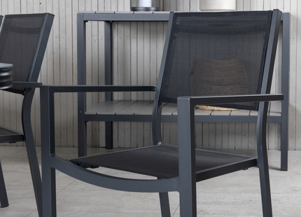 Venture Home Virya & Copacabana Matgrupp Utomhus Med 6st Matstolar Svart