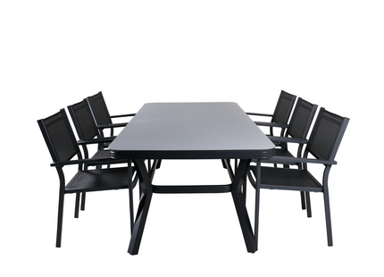 Venture Home Virya & Copacabana Matgrupp Utomhus Med 6st Matstolar Svart