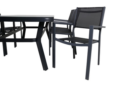 Venture Home Virya & Copacabana Matgrupp Utomhus Med 6st Matstolar Svart