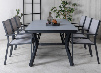 Venture Home Virya & Copacabana Matgrupp Utomhus Med 6st Matstolar Svart