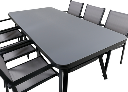 Venture Home Virya & Copacabana Matgrupp Utomhus Med 6st Matstolar Svart