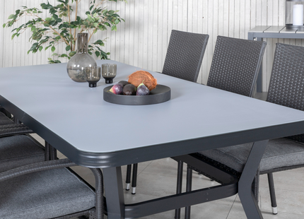 Venture Home Virya & Anna Matgrupp Utomhus Med 6st Matstolar Svart