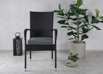Venture Home Virya & Anna Matgrupp Utomhus Med 6st Matstolar Svart