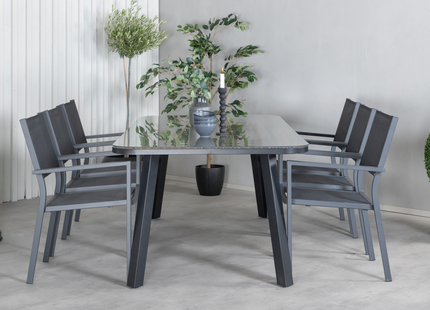 Venture Home Paola & Copacabana Matgrupp Utomhus Med 6st Matstolar Svart