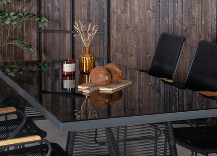 Venture Home Dallas, Bois Matgrupp Utomhus Med 6st Matstolar Svart