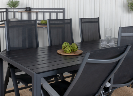 Venture Home Break, Albany Matgrupp Utomhus Med 6st Matstolar Svart