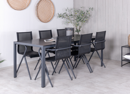 Venture Home Alina & Break Matgrupp Utomhus Med 6st Matstolar Svart