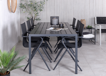 Venture Home Alina & Break Matgrupp Utomhus Med 6st Matstolar Svart