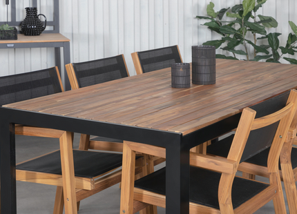 Venture Home Venice & Bois Matgrupp Utomhus Med 6st Matstolar Natur