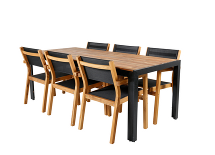 Venture Home Venice & Bois Matgrupp Utomhus Med 6st Matstolar Natur