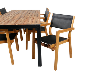 Venture Home Venice & Bois Matgrupp Utomhus Med 6st Matstolar Natur