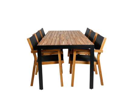 Venture Home Venice & Bois Matgrupp Utomhus Med 6st Matstolar Natur