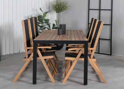 Venture Home Little John & Bois Matgrupp Utomhus Med 6st Matstolar Svart/Natur